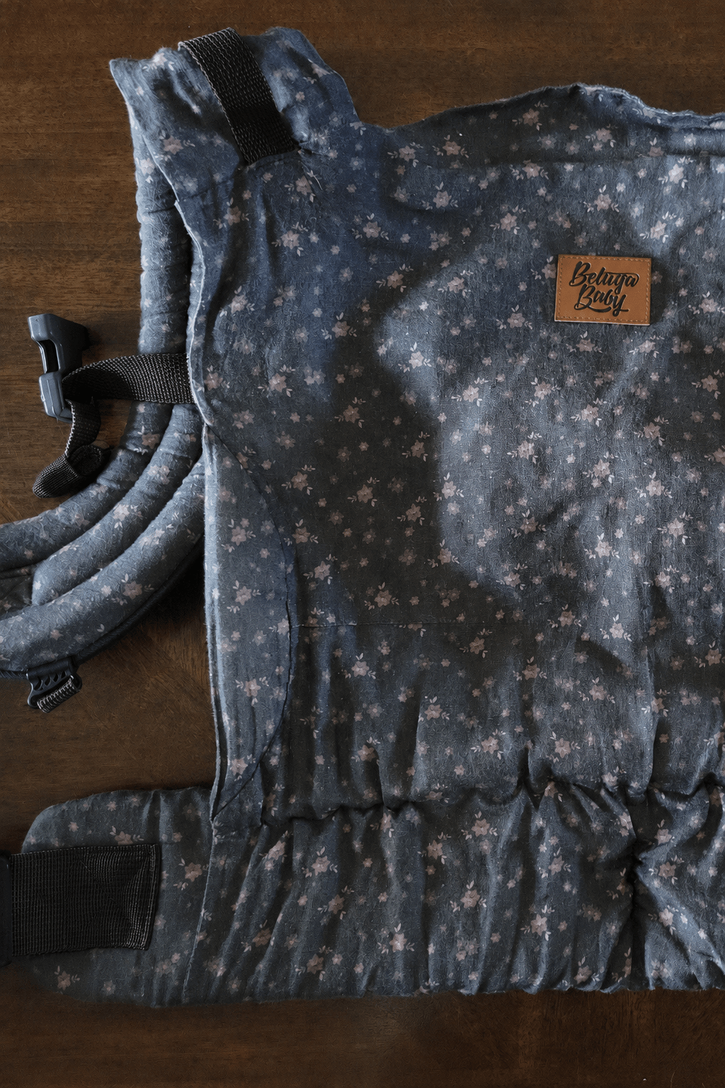 Bernadette Cove - Dark Floral Black Webbing - Beluga Baby Carriers