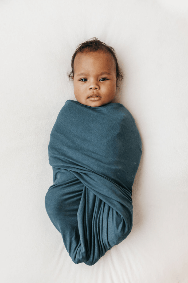 Saga Blue Perfect Bamboo Swaddle - Beluga Baby Carriers