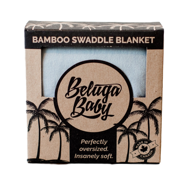 The Bella Oversized Swaddle Light Blue Bamboo Baby Swaddle