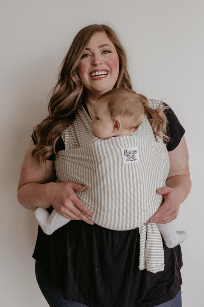 The Shannon Beluga Wrap - Light Grey Stripe - Beluga Baby Carriers