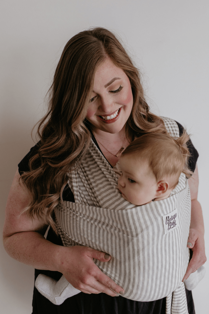 The Shannon Beluga Wrap - Light Grey Stripe - Beluga Baby Carriers