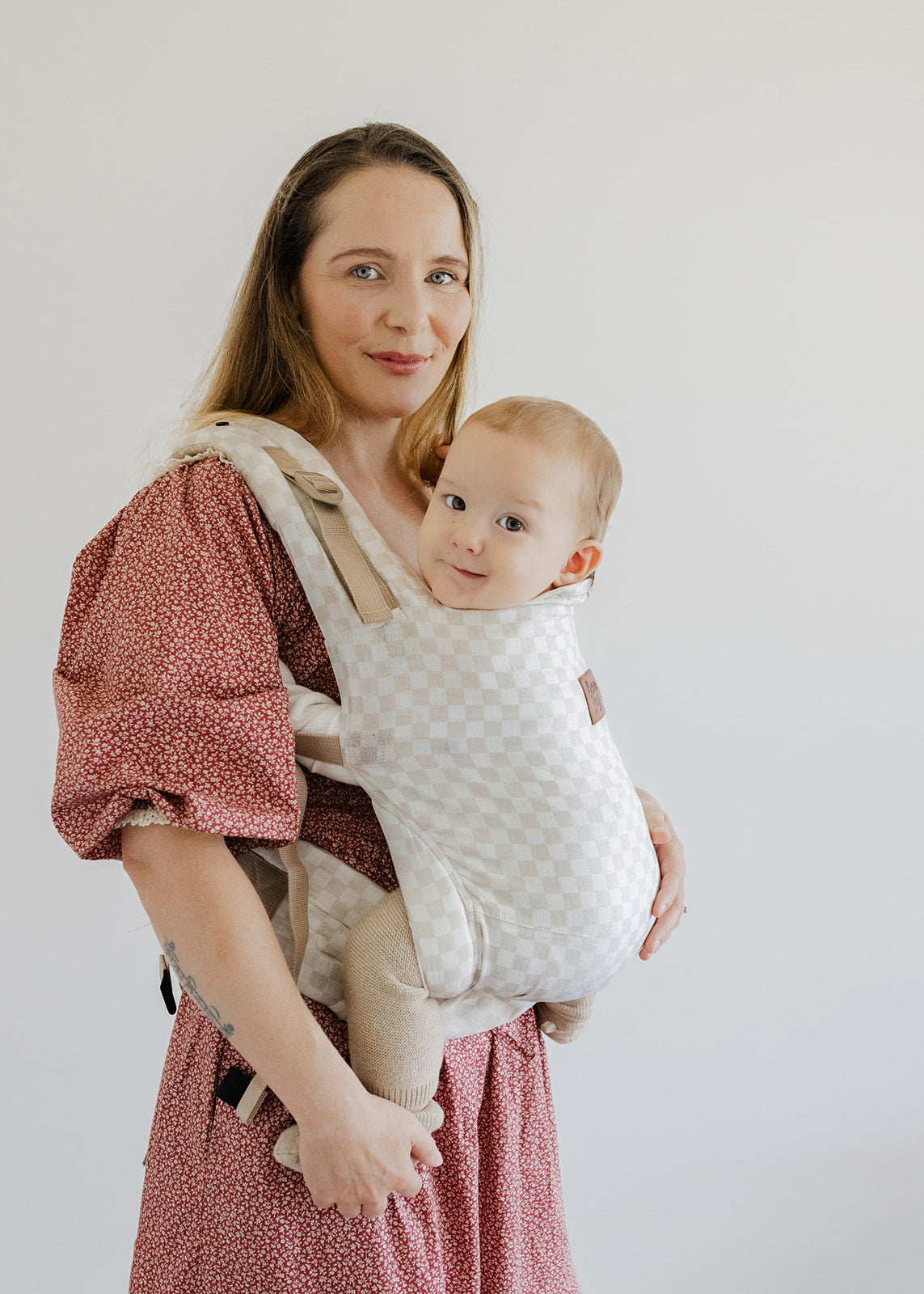 Preorder Classic - Tan Checkers Cove Baby Carrier