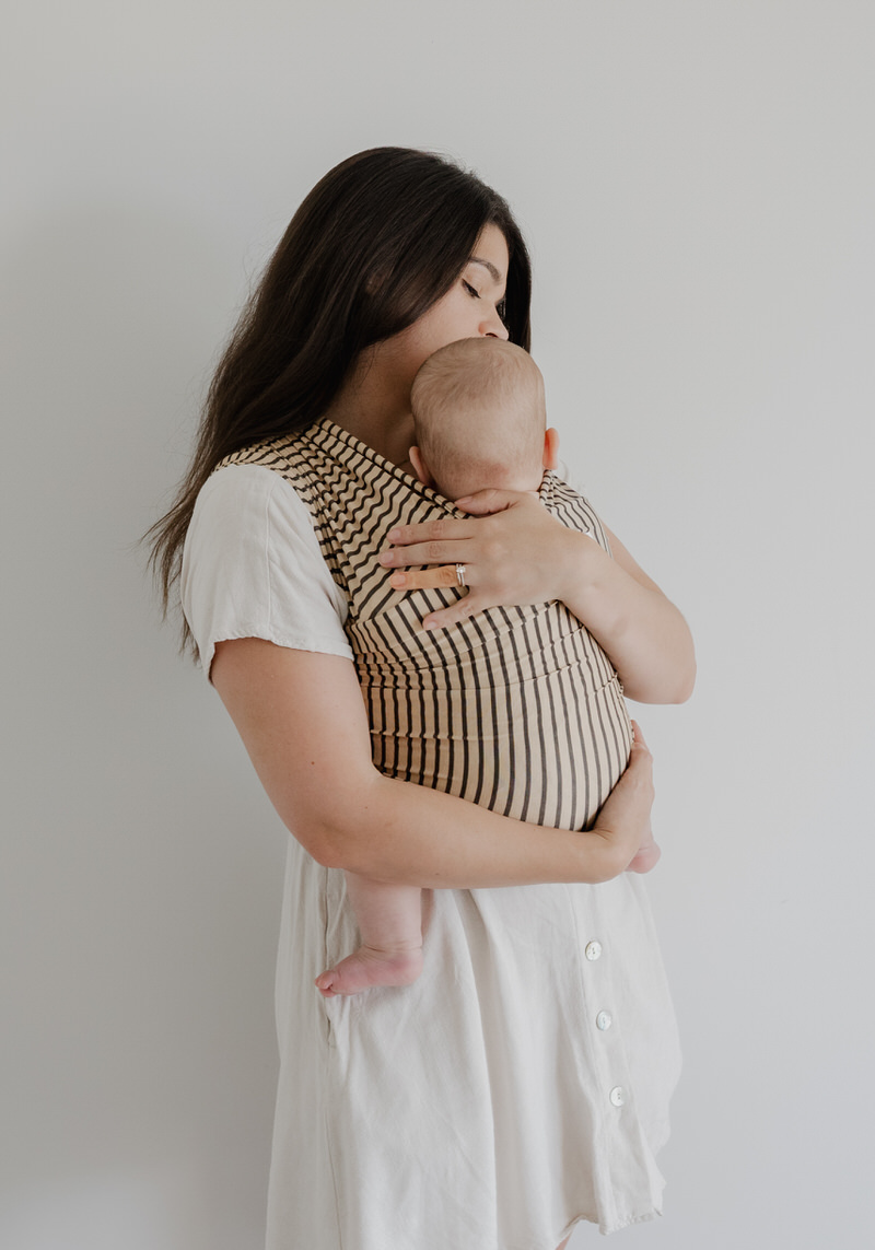 The Breve Beluga Wrap - Latte Stripe