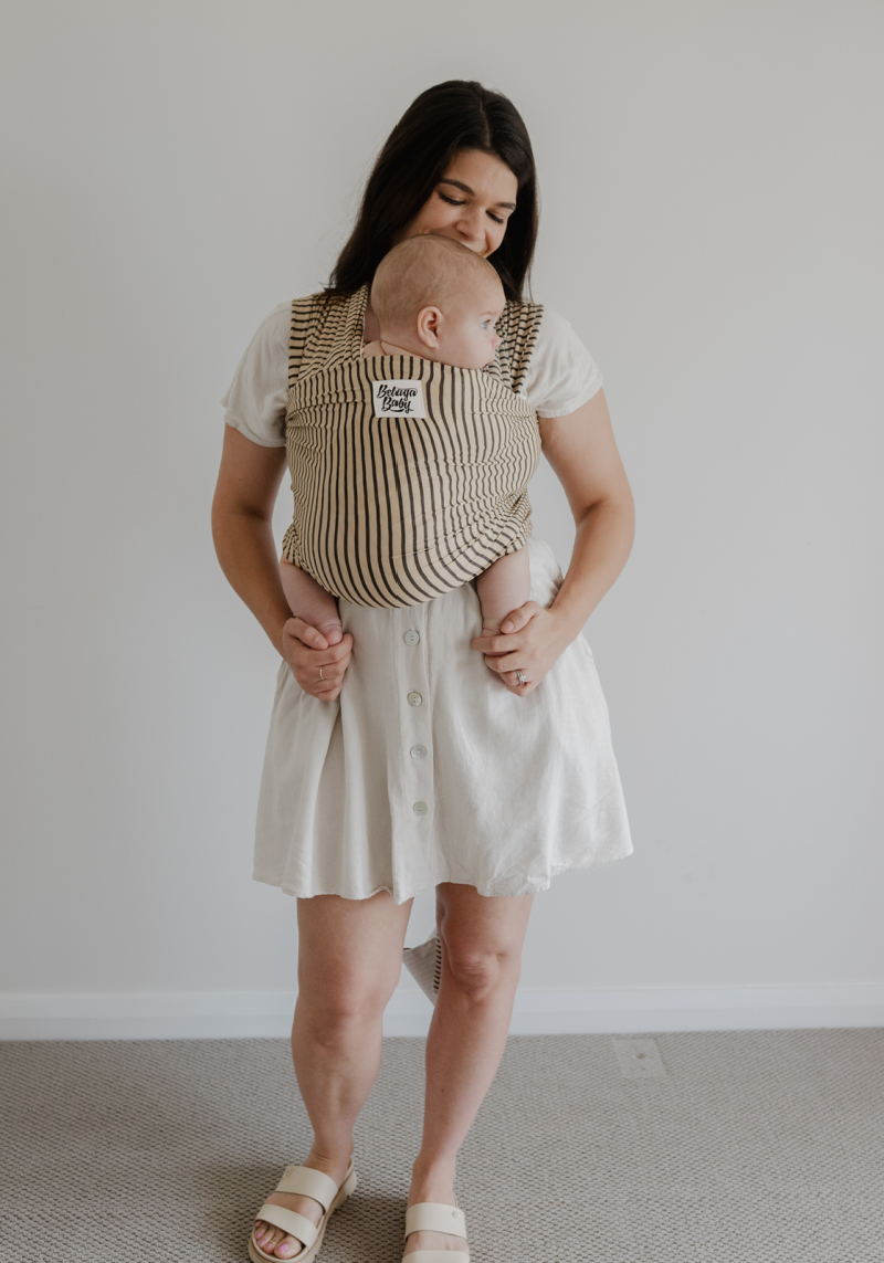 The Breve Beluga Wrap - Latte Stripe