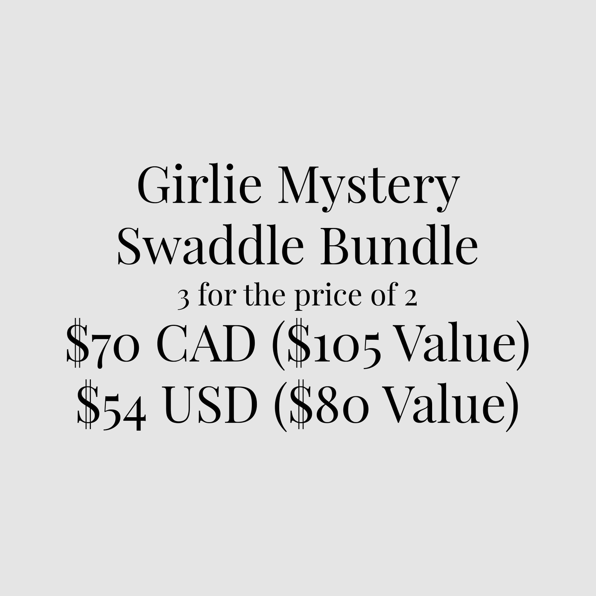 Girlie Swaddle Bundle (Mystery 3 - Pack) - Beluga Baby Carriers