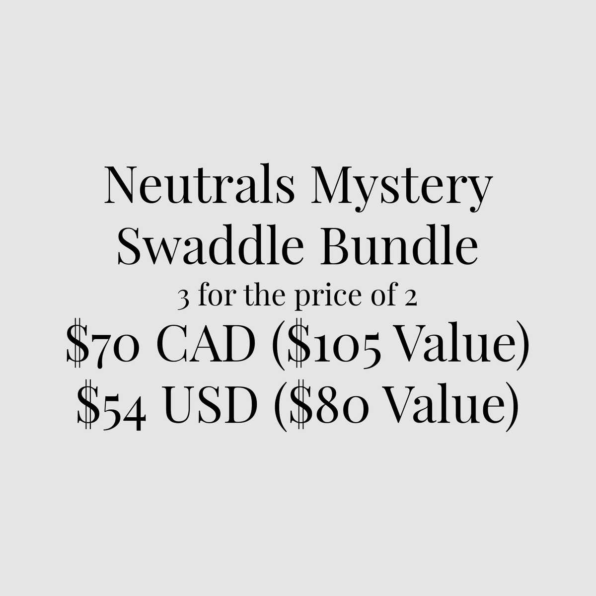 Neutral Swaddle Bundle (Mystery 3 - Pack) - Beluga Baby Carriers