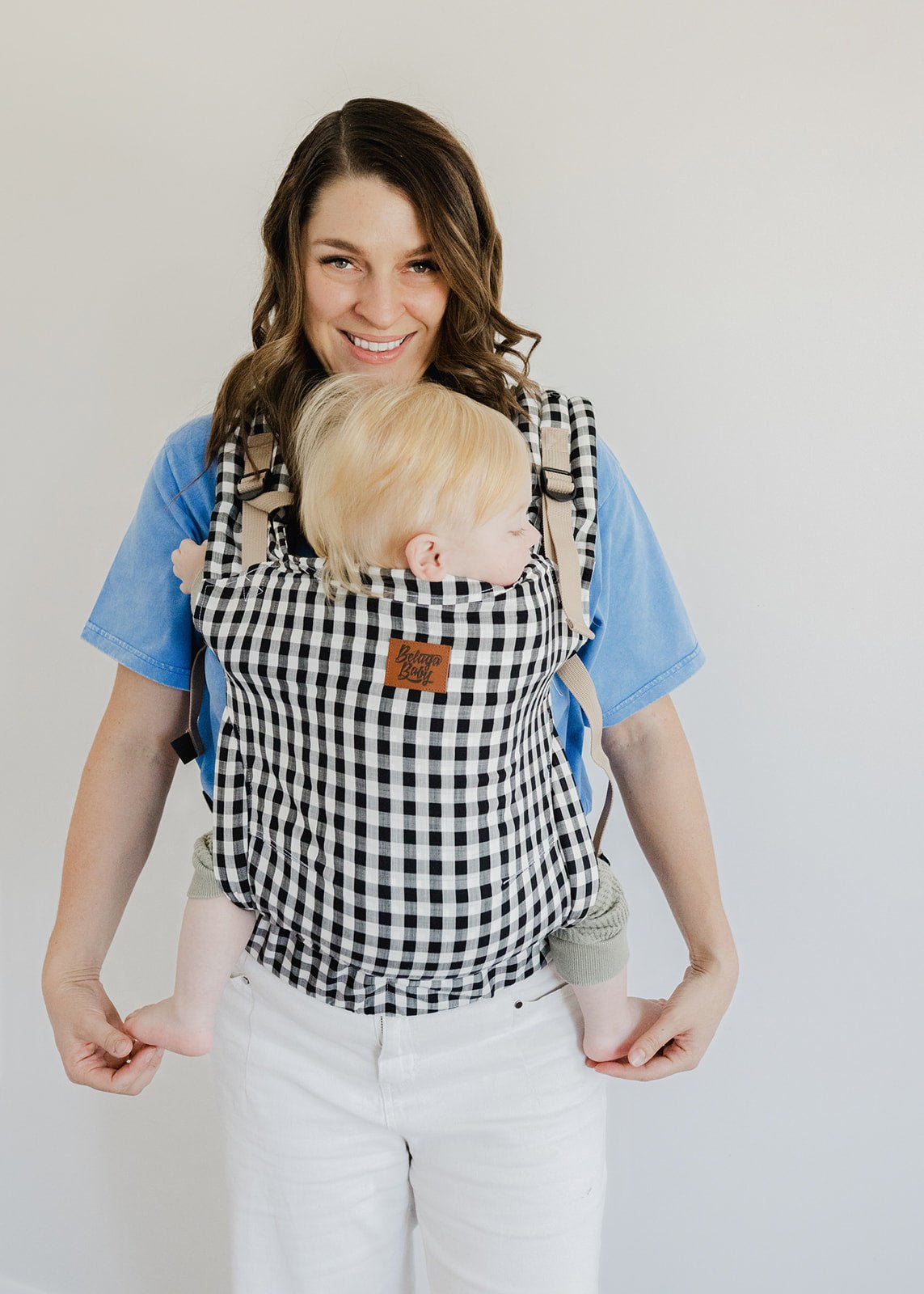 Preorder Gingham - Black and White Cove Baby Carrier - Beluga Baby Carriers