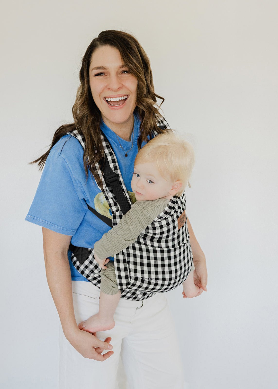 Preorder Gingham - Black and White Cove Baby Carrier - Beluga Baby Carriers