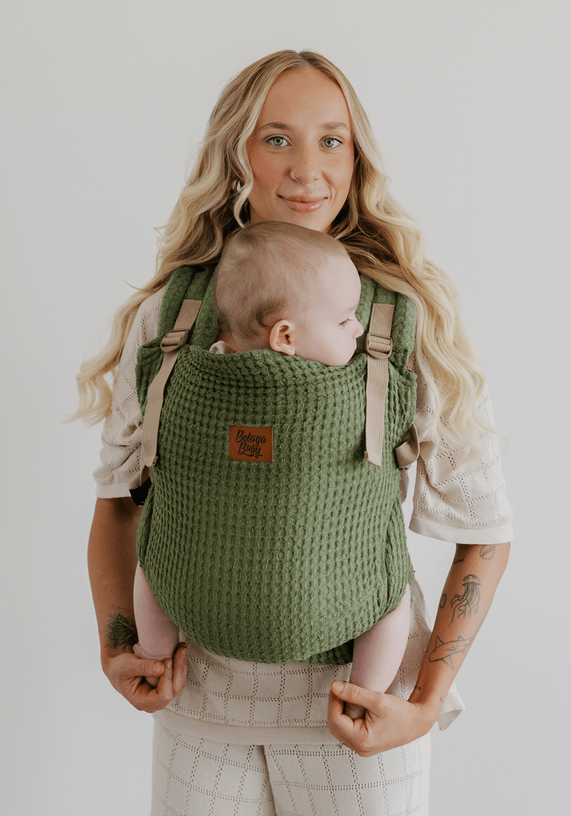 Preorder Sage Waffle Cove - Loveheld Collab - Beluga Baby Carriers