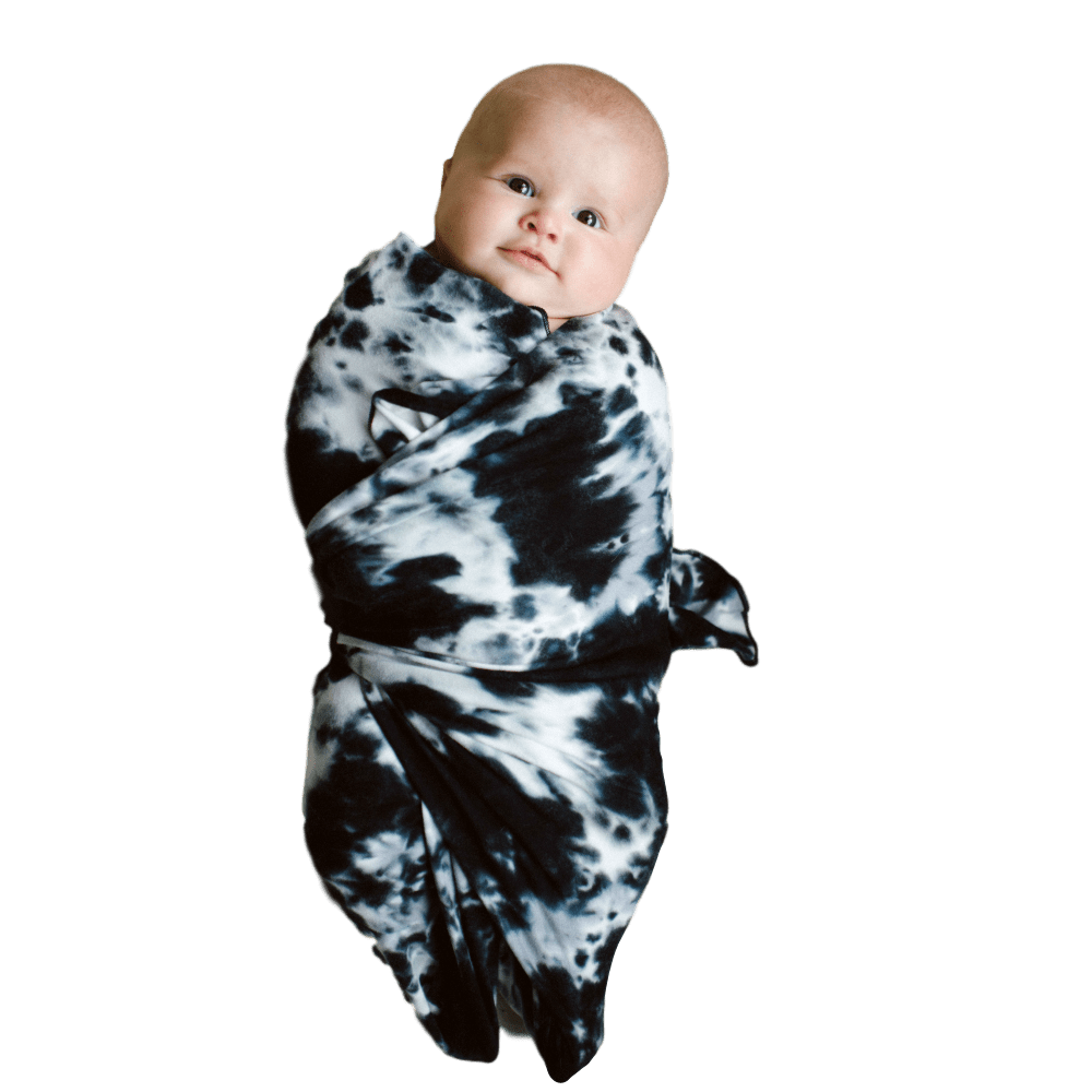 Swaddle Charcoal Tie Dye - The Joni - Beluga Baby - Made in North America 