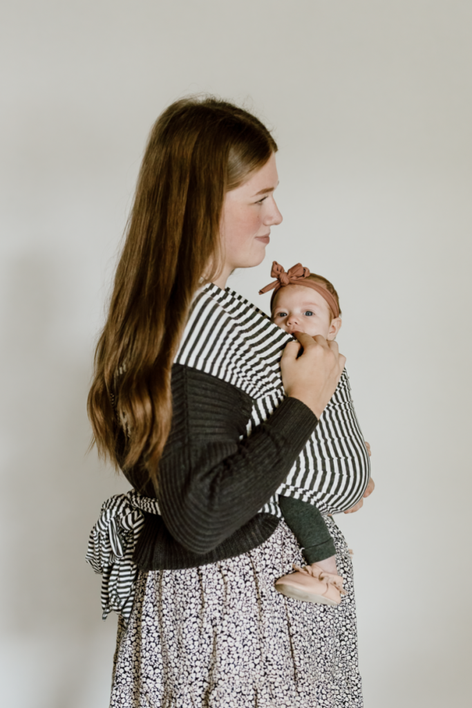 The Lori Beluga Wrap- Charcoal Stripe