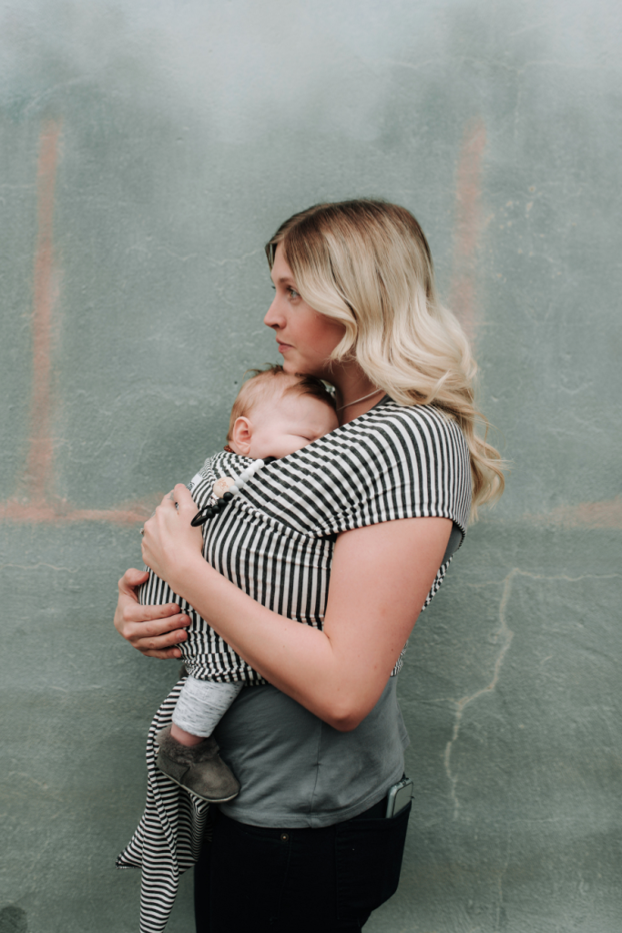 The Lori Beluga Wrap- Charcoal Stripe