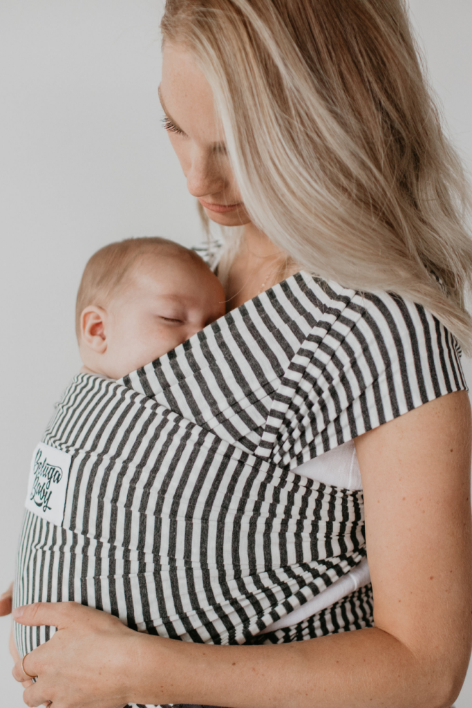 The Lori Beluga Wrap- Charcoal Stripe