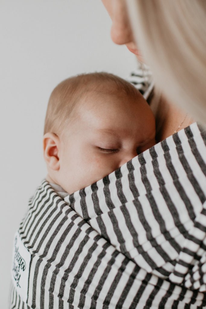 The Lori Beluga Wrap - Charcoal Stripe - Beluga Baby Carriers