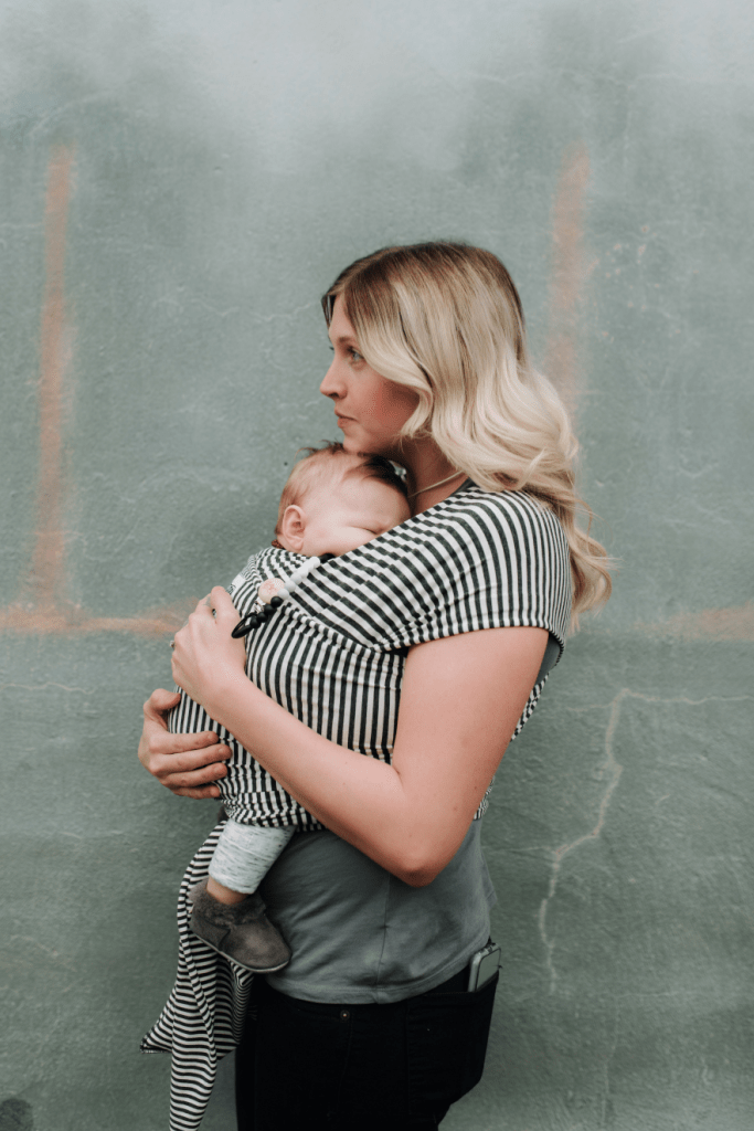 The Lori Beluga Wrap - Charcoal Stripe - Beluga Baby Carriers